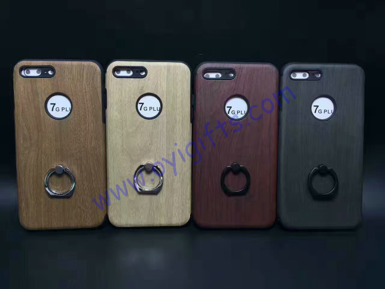 Fashion wood grain ring holder Phone cases covers